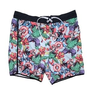 Marvel Comics Hero Swim Trunk Board Shorts Captain America Hulk Iron Man Large